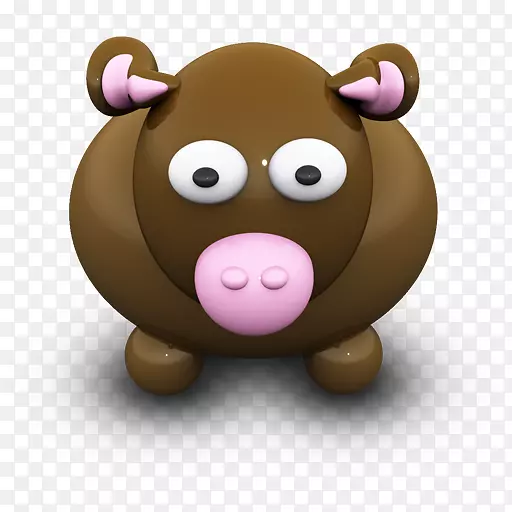 肉食熊猪喜欢的鼻子夹艺术-布朗牛