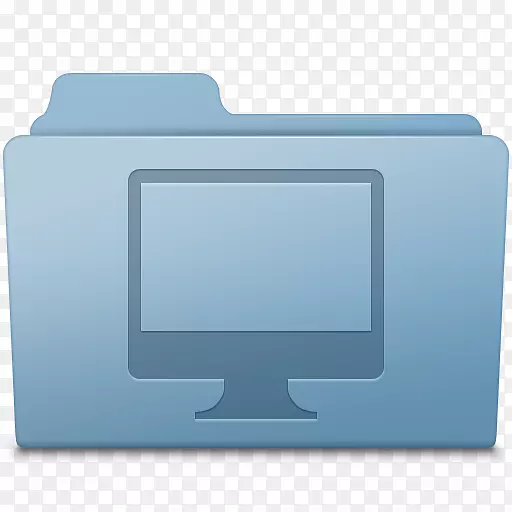 蓝色计算机显示器显示设备字体-计算机文件夹蓝色