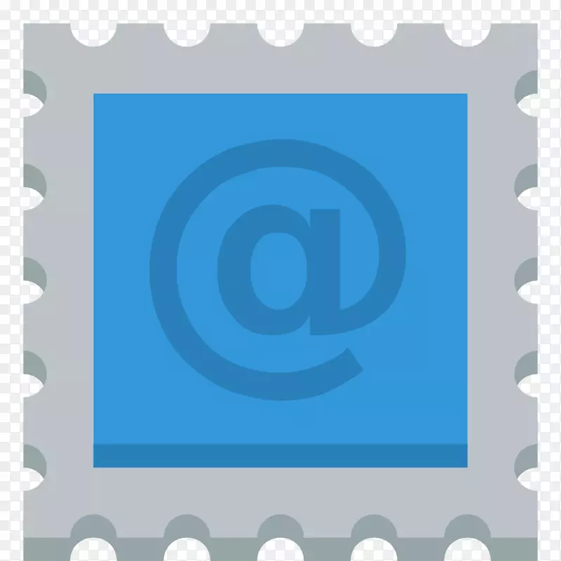 蓝色画框正方形文字邮票