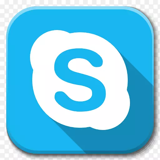 蓝色文字符号水剪贴画-应用skype