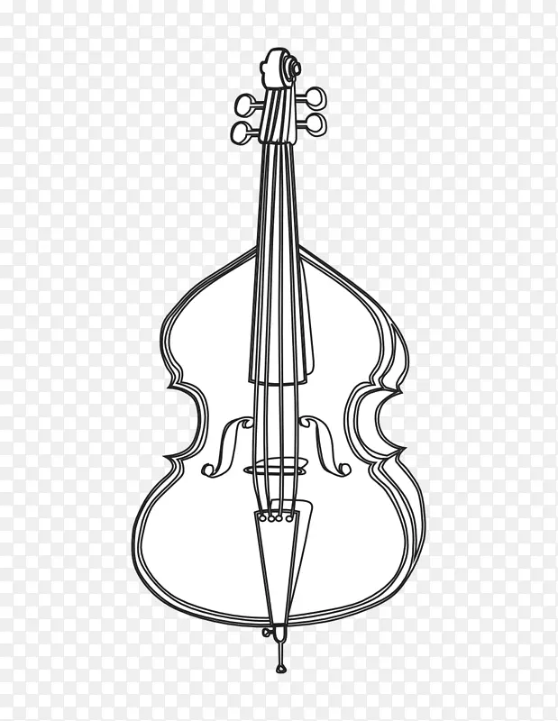 大提琴小提琴画低音夹艺术大提琴剪贴画