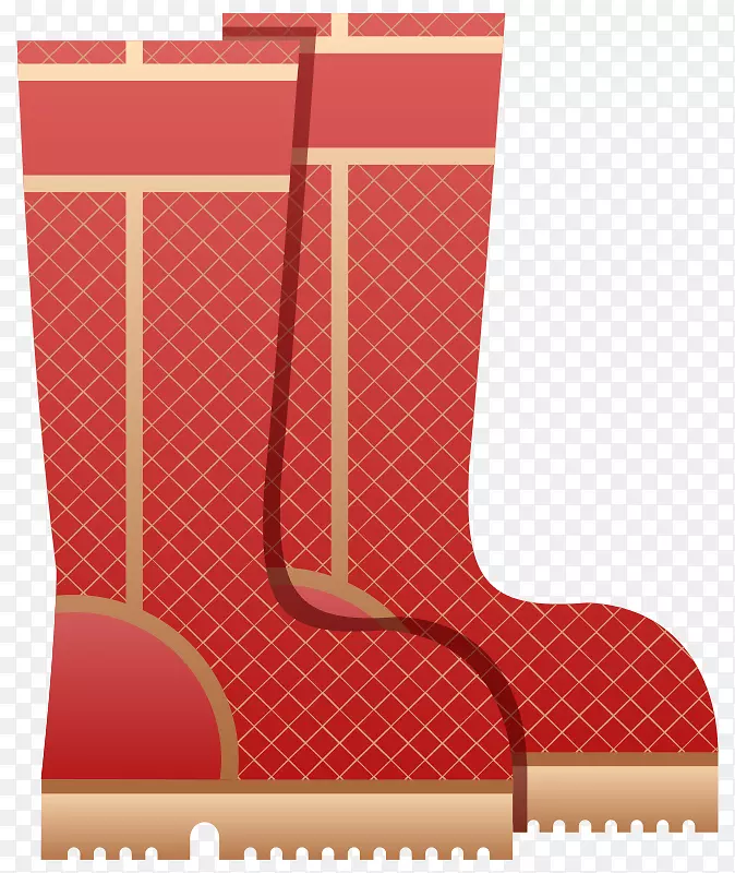 惠灵顿牛仔靴夹艺术-红色靴子剪贴画