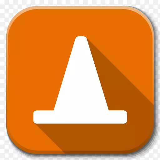 三角形文本符号橙色-应用程序vlc b