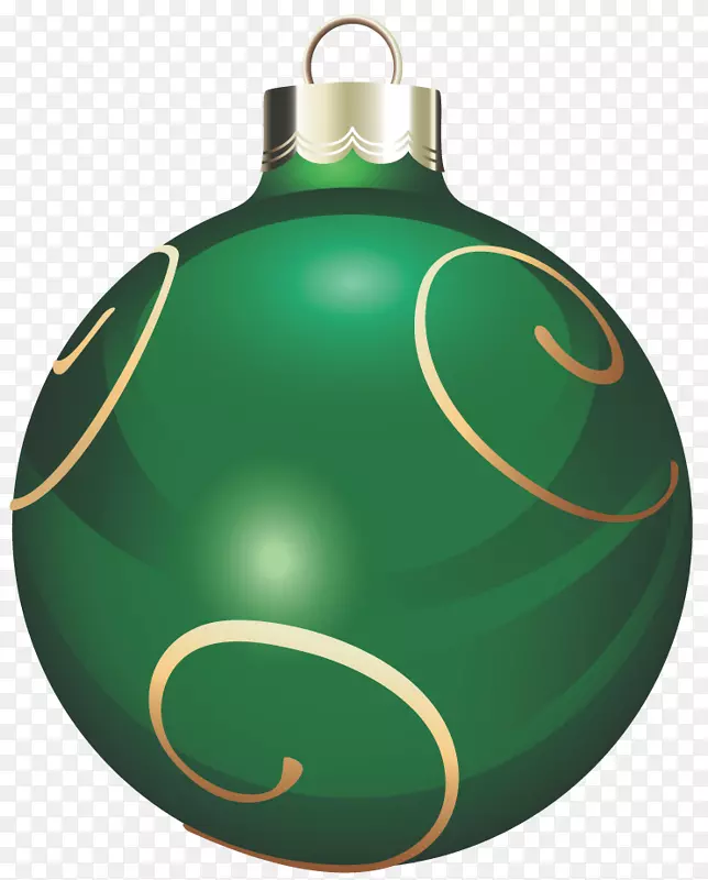 圣诞装饰绿色剪贴画-圣诞球剪贴画