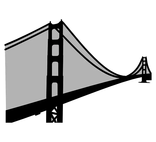 金门大桥悬索桥剪贴画-简约桥崖