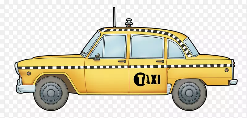 计程车黄色计程车夹艺术-出租车剪贴件