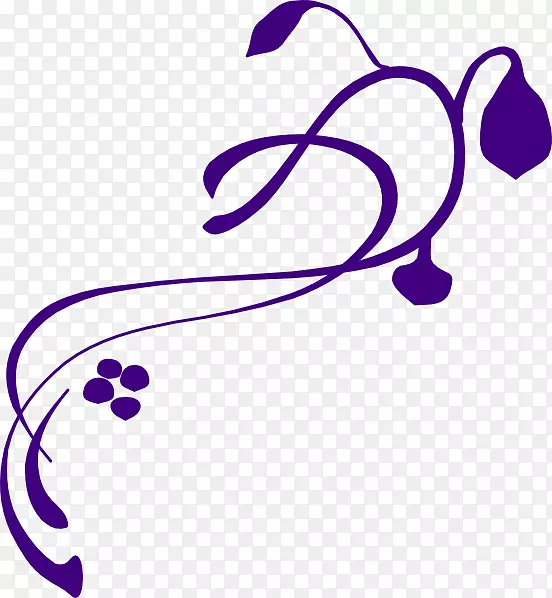 Vine计算机图标剪辑艺术-紫色的繁荣剪贴画