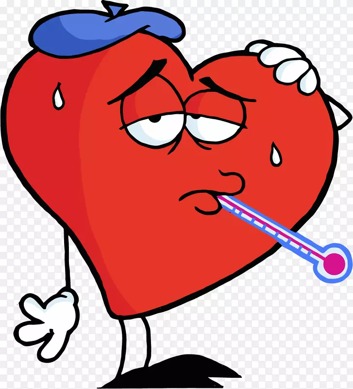 心脏卡通片艺术-病态心脏剪贴画