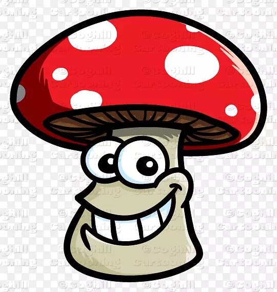 卡通微笑蘑菇木耳剪贴画-蘑菇卡通