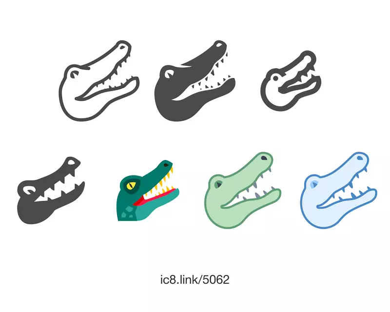 鳄鱼电脑图标鳄鱼字体-鳄鱼