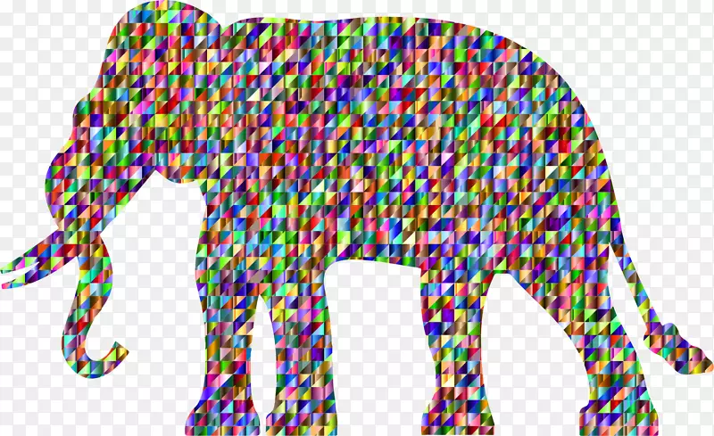 大象低聚电脑图标剪辑艺术-大象