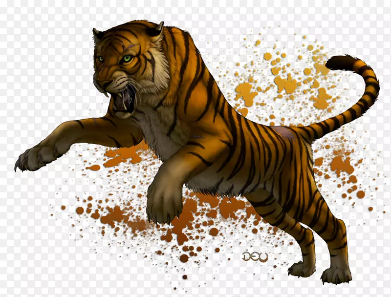 虎狮画灰狼艺术-猎豹