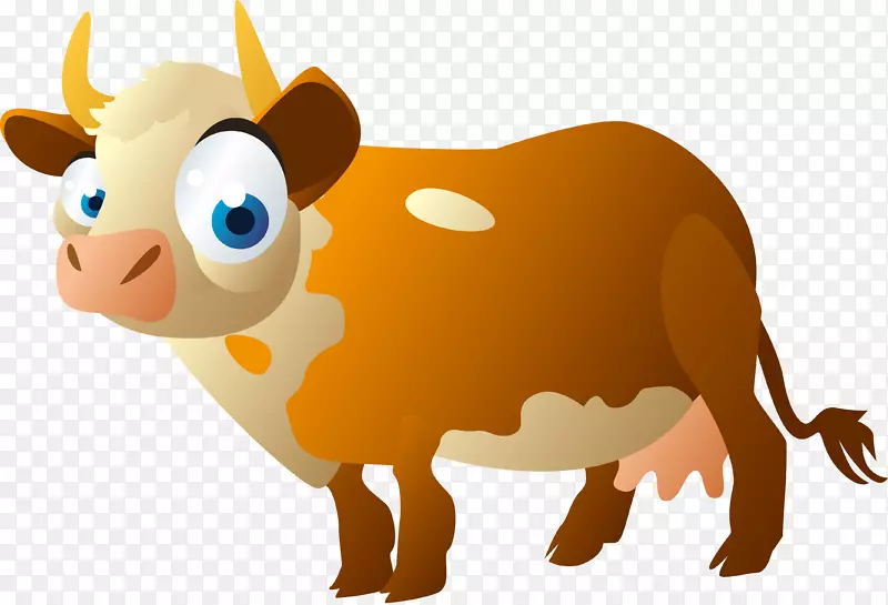 卡通动物剪贴画-牛