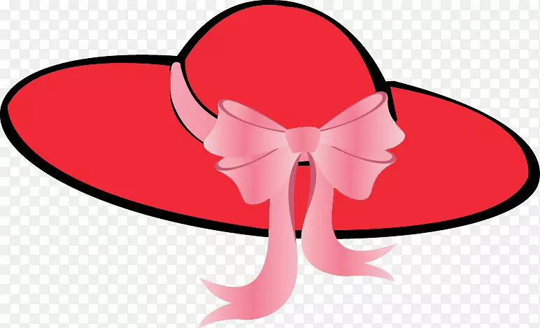 红帽协会太阳帽女剪贴画-花式帽子剪贴画