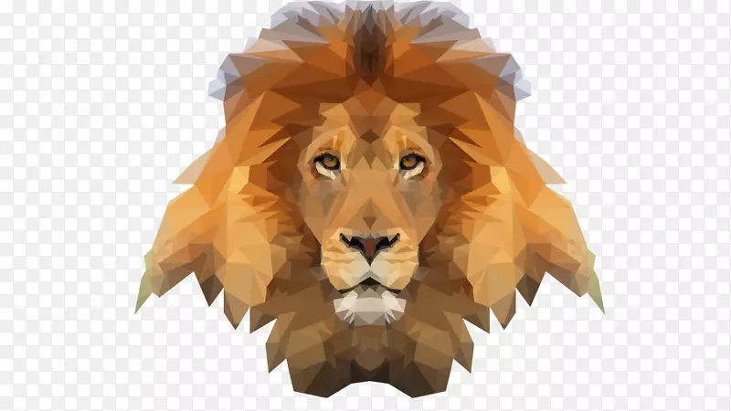 狮子低聚动物剪贴画-狮子
