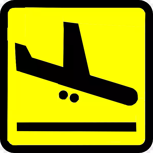 飞机机场剪贴画-黄色飞机剪贴画