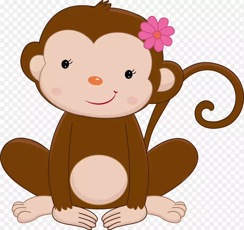灵长类猴婴儿剪贴画-猴子