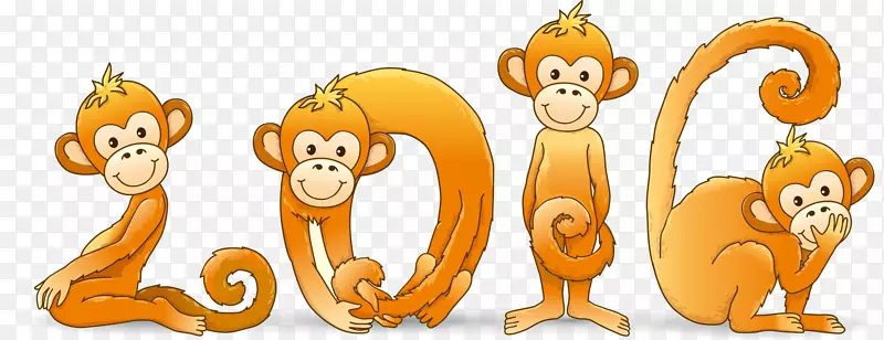 猴子新年剪贴画-猩猩