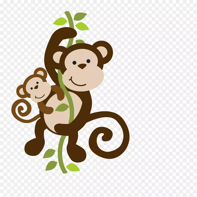 婚礼邀请函袜子猴宝宝淋浴派对-猴子