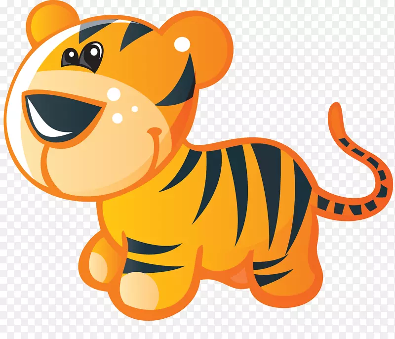 虎宝宝，孟加拉虎，可爱的剪贴画-老虎