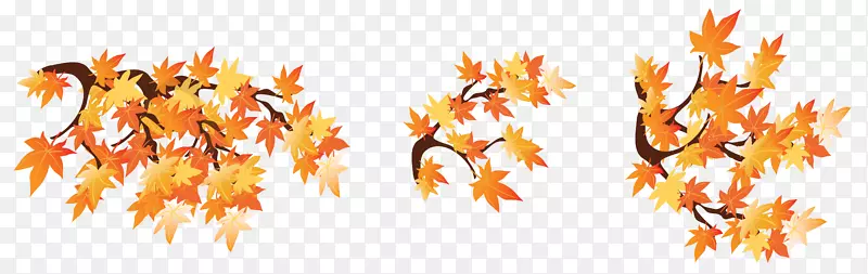 秋枝树桌面壁纸剪贴画.秋叶