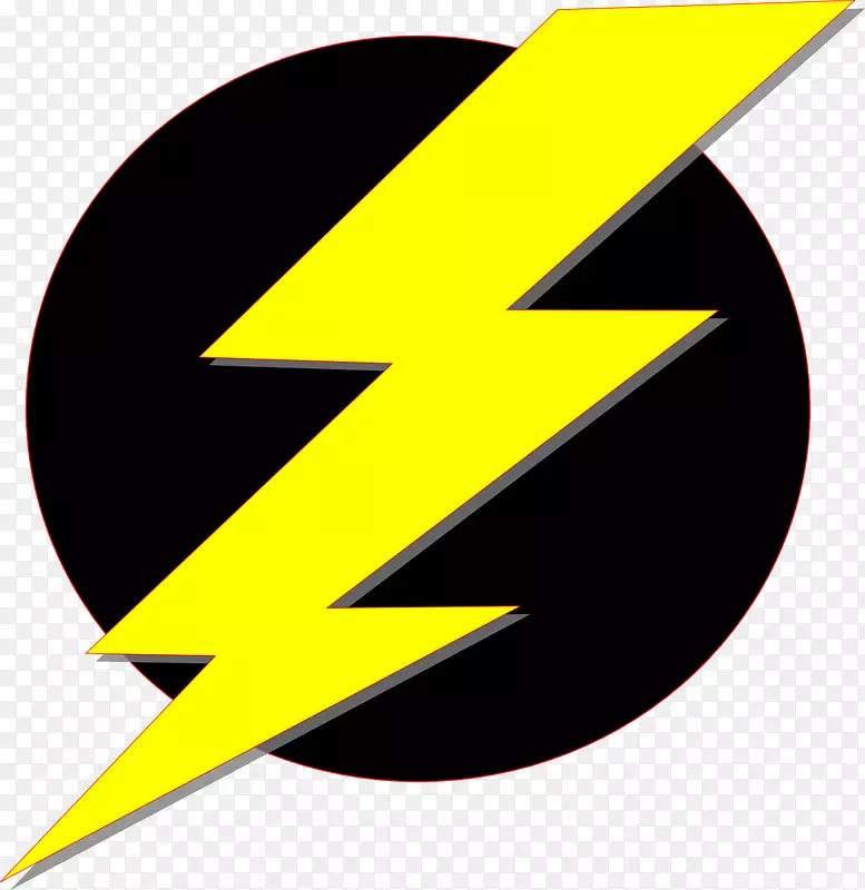 红色黄色闪电标志剪辑艺术-闪电