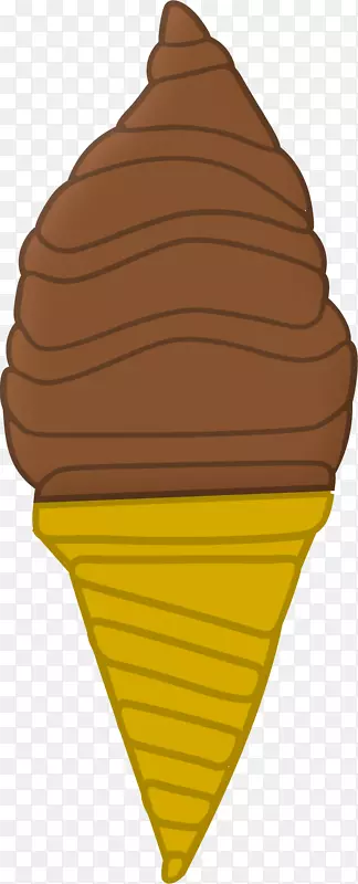 冰淇淋圆锥形圣代巧克力冰淇淋-冰