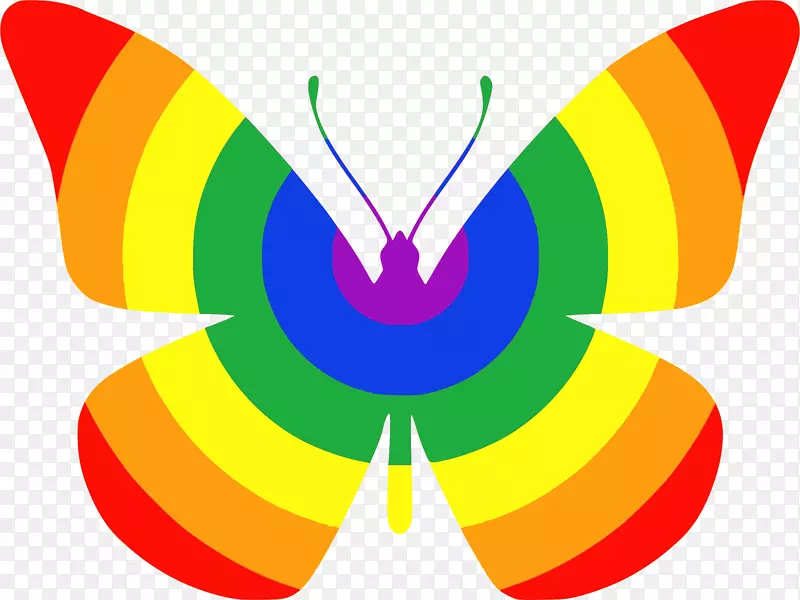 蝴蝶电脑图标剪贴画-彩虹