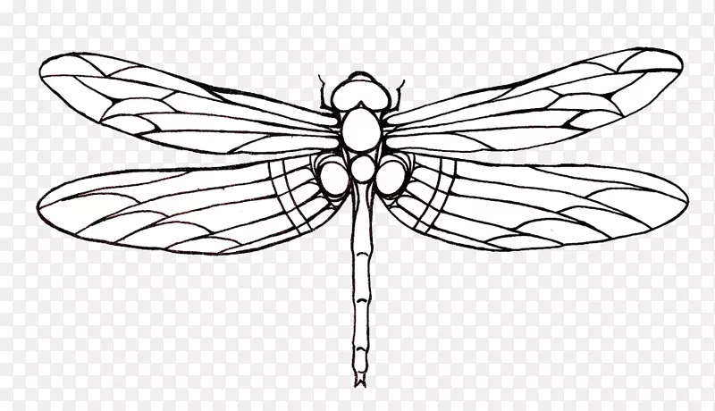 纹身蜻蜓绘图夹艺术-蜻蜓纹身PNG透明图像