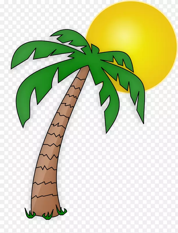 槟榔科绘画树卡通剪贴画棕榈树