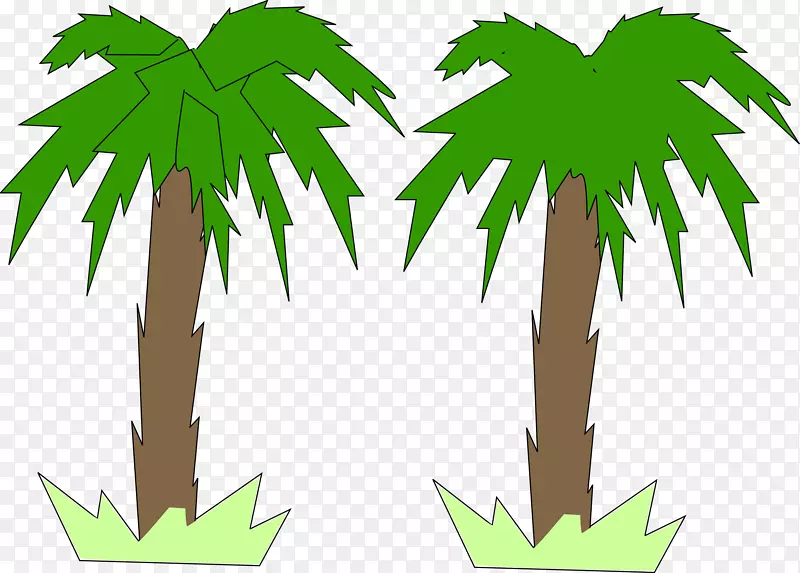 槟榔科植物二维空间剪贴画-棕榈树