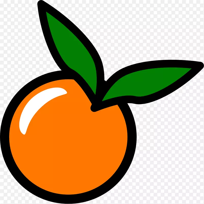 橙汁电脑图标剪贴画-橙色