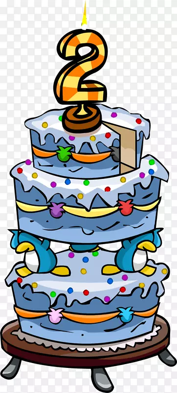 俱乐部企鹅生日蛋糕派对-蛋糕