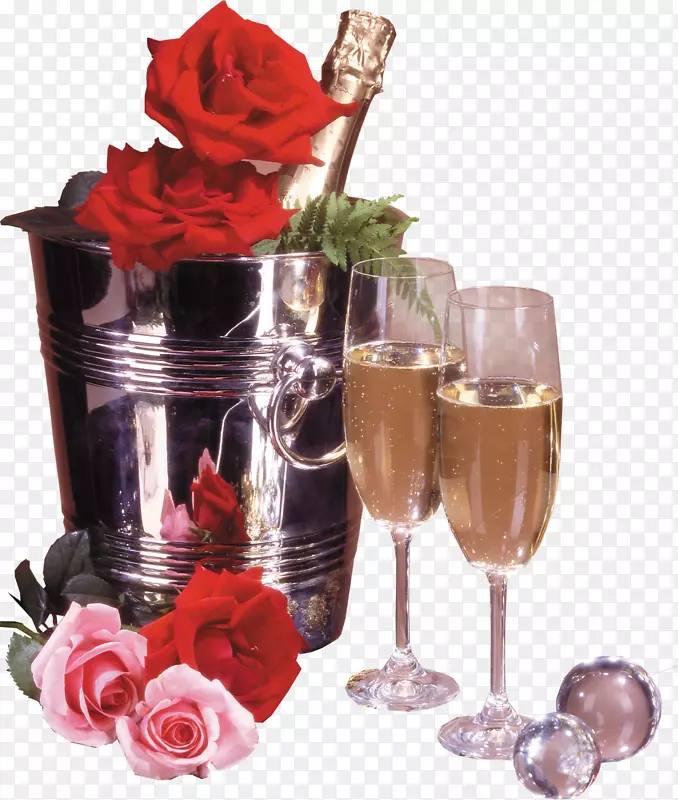 祝你生日快乐花束派对香槟酒