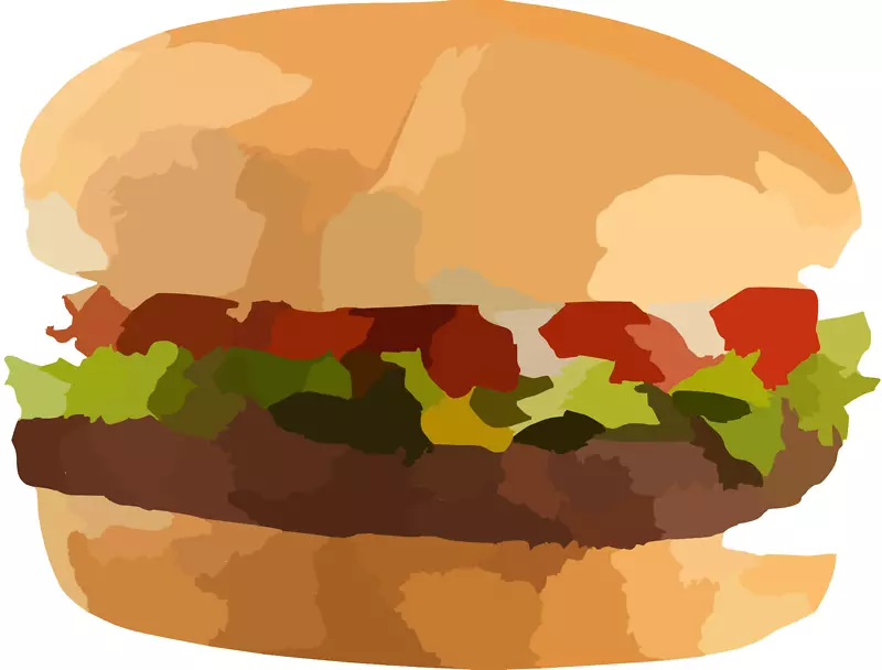 汉堡包，炸薯条，素食菜肴，鸡肉三明治，烧烤烤肉-培根