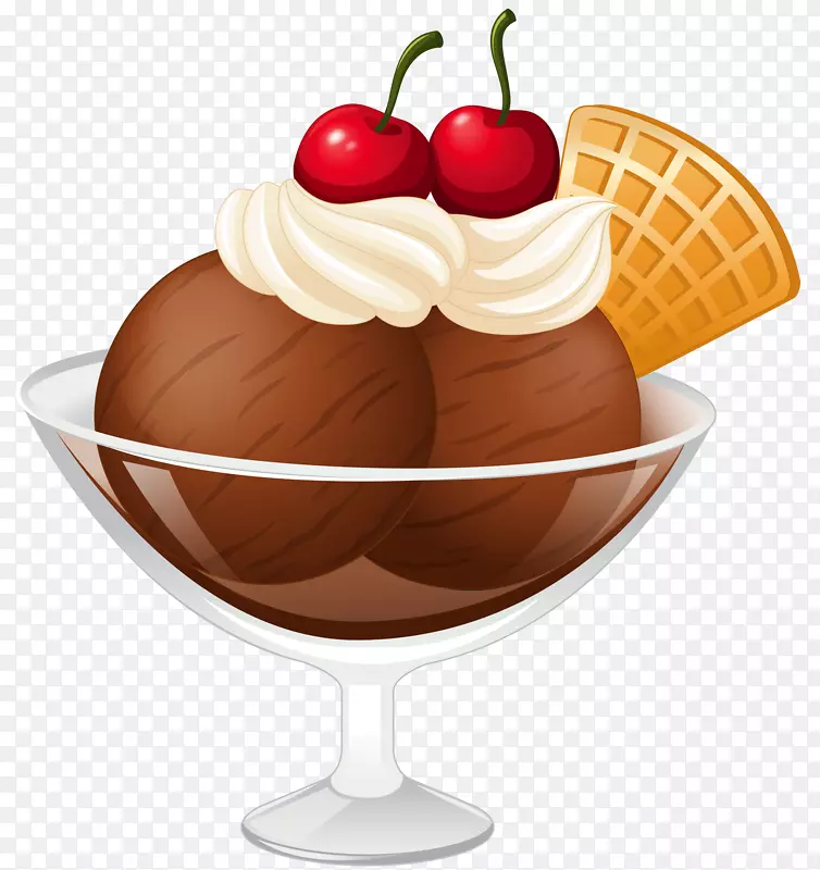 巧克力冰淇淋奶昔圣代冰淇淋锥-冰淇淋