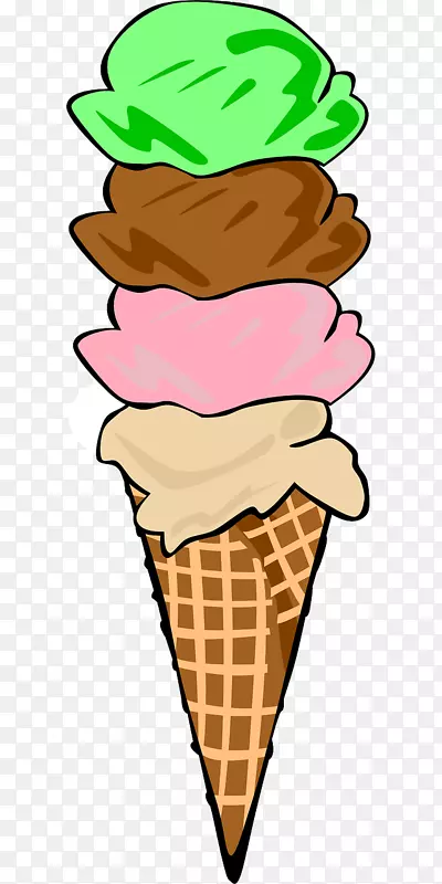 冰淇淋锥草莓冰淇淋巧克力冰淇淋