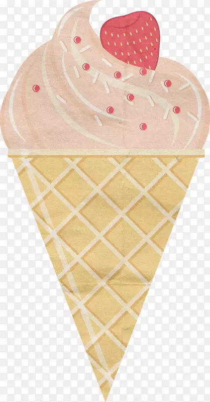 冰淇淋锥，果汁，冰淇淋
