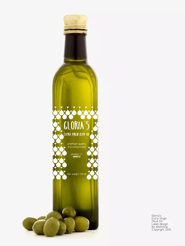 平面设计瓶橄榄油标签.橄榄油