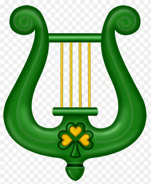 爱尔兰圣帕特里克节凯尔特竖琴剪辑艺术竖琴