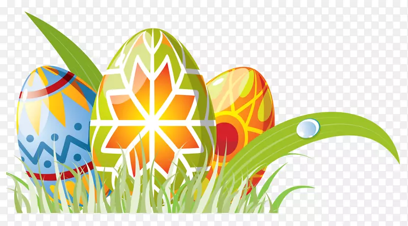 复活节兔子复活节彩蛋剪贴画-复活节草剪
