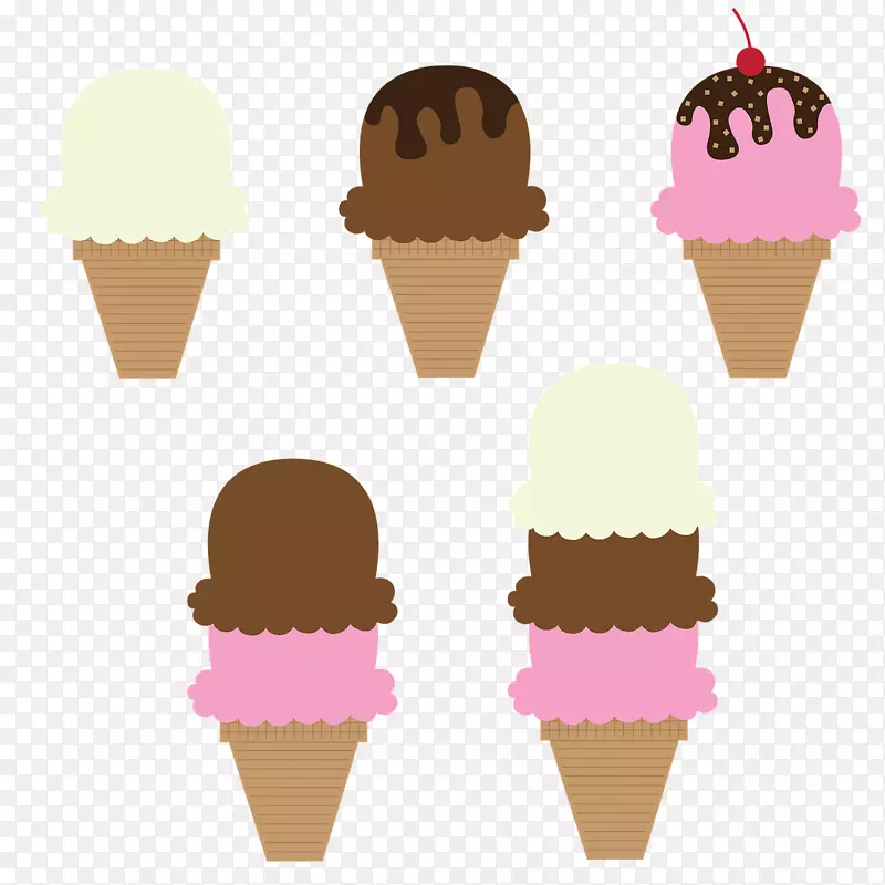 冰淇淋锥冻奶油冰淇淋