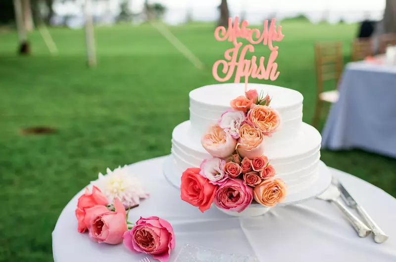 结婚蛋糕，霍努亚·凯拉尼，安吉拉·尼尔森摄影-婚礼蛋糕