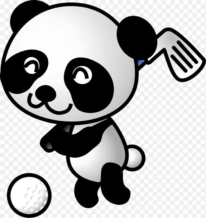 大熊猫熊夹动物运动剪贴画