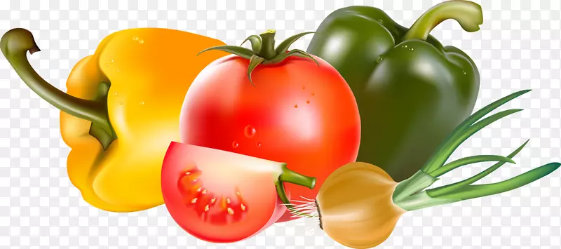 辣椒，番茄，大蒜夹艺术-茄子