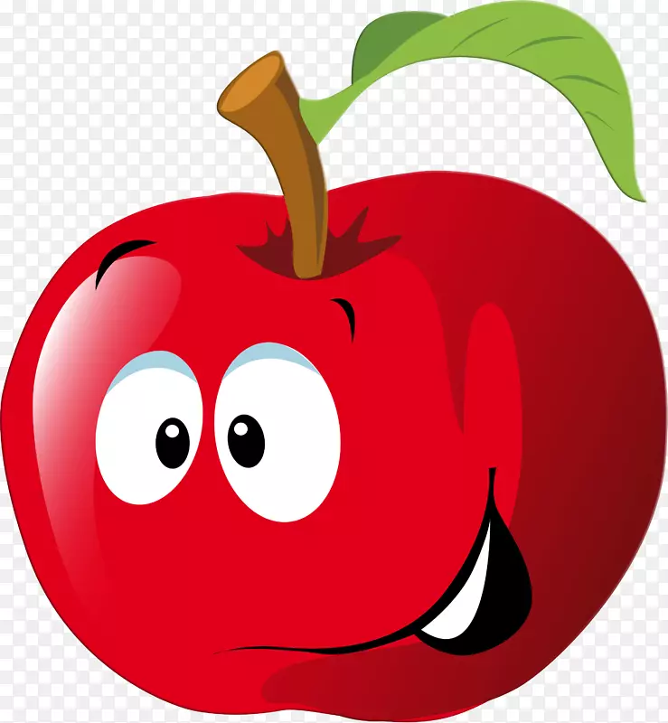 苹果卡通笑脸夹艺术-茄子
