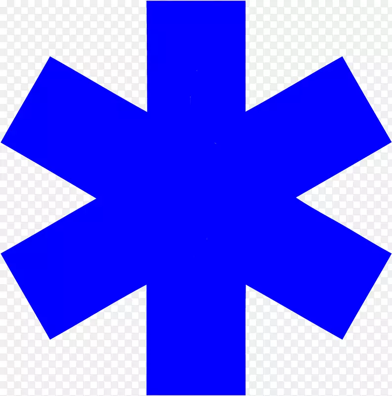 生命之星急救医疗服务紧急医疗技术员标志剪贴画-救护车