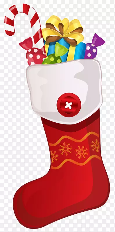 糖果手杖，圣诞长袜，剪贴画.长筒袜