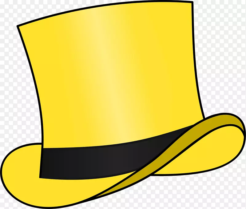 六顶思考帽，大礼帽，黄色剪贴画