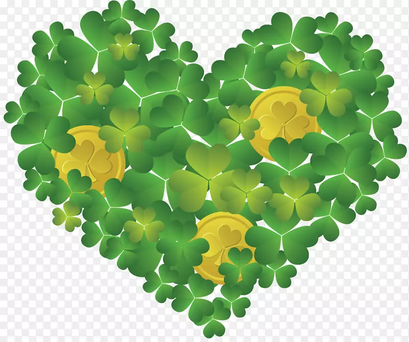 爱尔兰圣帕特里克节三叶草三月十七日剪贴画-三叶草